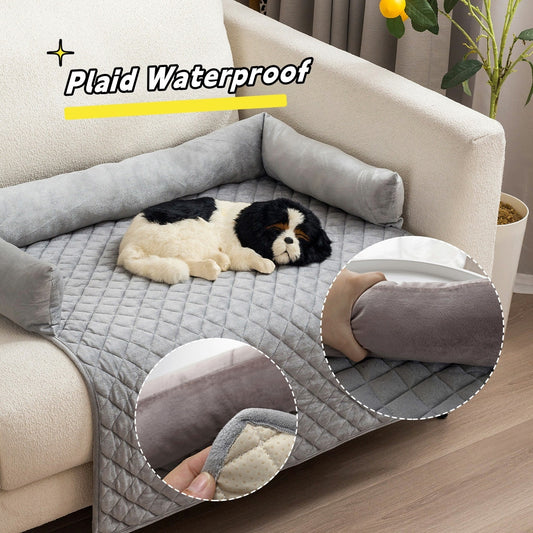 Washable Plush Dog Sofa Bed | Anti Slip Warm Mat for Dogs beds