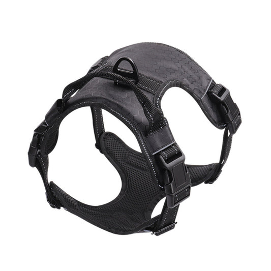 Adjustable Reflective Dog Harness Vest | Nylon No-Pull Chest Strap - Black / L - harness