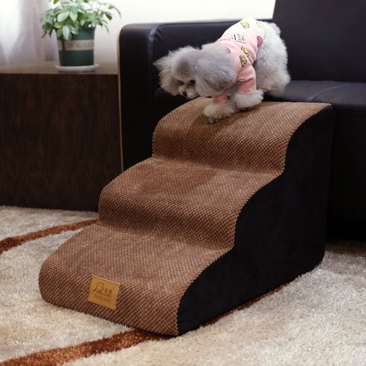 Adjustable Dog Stairs And Ramp | Washable 2 3 And 4 Layer Dog Ladder Gray / Second Floor 30cm High home