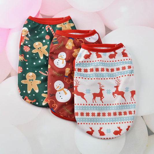 Christmas Dog Clothes Cartoon Pet Vest christmas