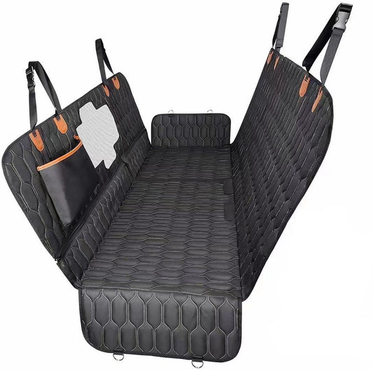 3-in-1 Waterproof Dog Car Seat Cover | Machine Washable Travel Mat for Dogs - Black / 137x149cm - travel